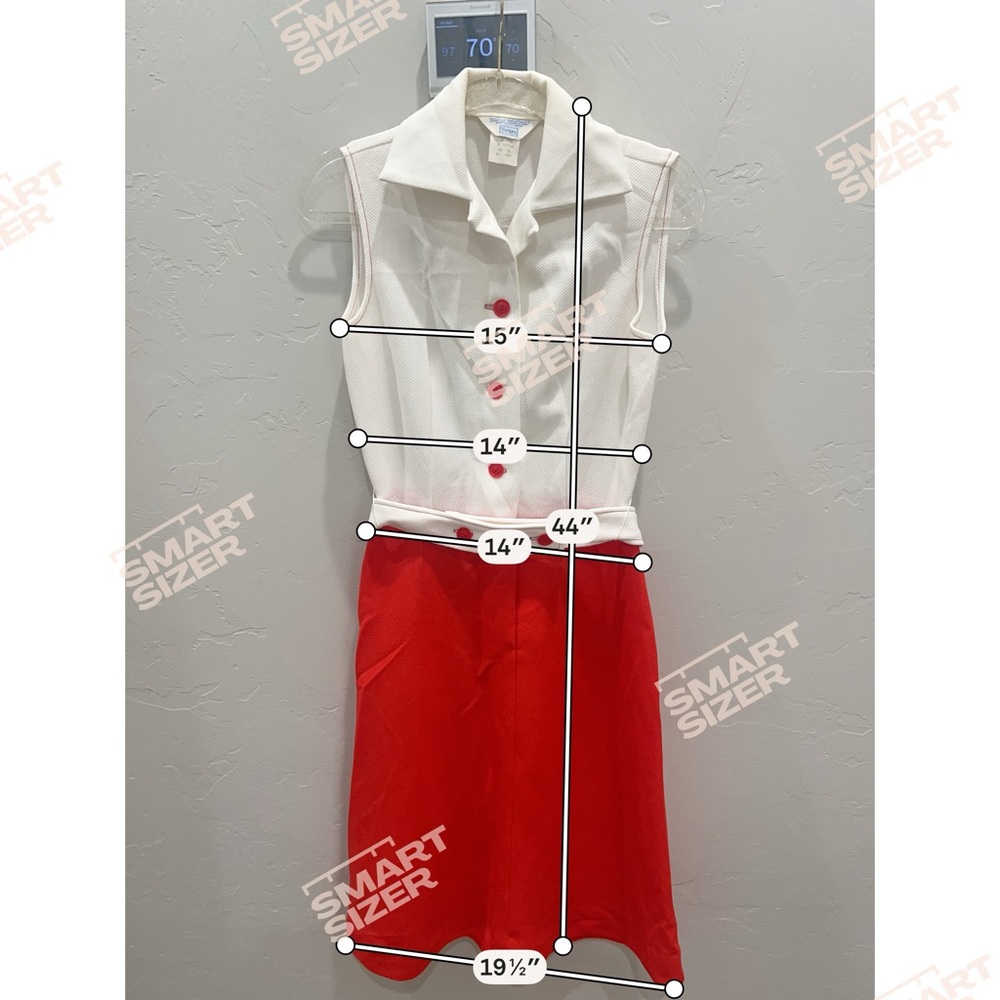 Sears Mid Mod Red And White Dress w/Matching Jacket VTG Retro Sz 12 Movie Prop - Picture 7 of 8
